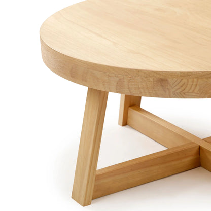 Classic Solid Wood round Coffee Table, 36" Farmhouse Table for Living Room
