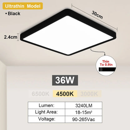 Modern LED Ceiling Light Ultrathin Decorative Light Bedroom Dining Room Living Room Indoor Home Light Waterproof Dustproof